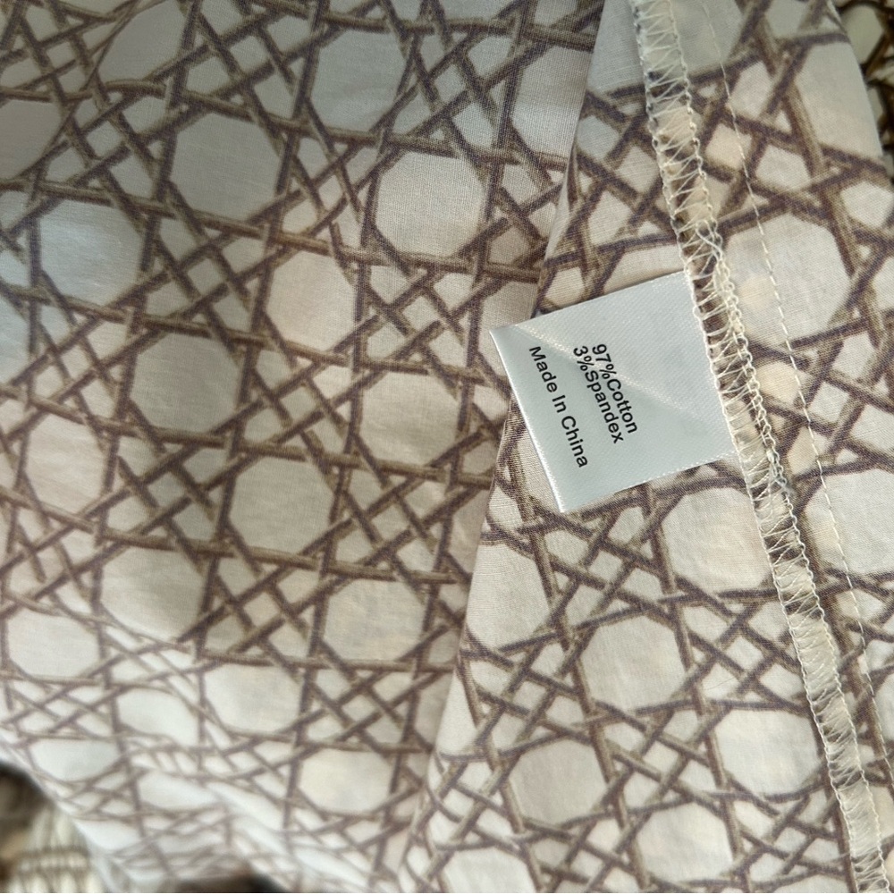 Tuckernuck Royal Shirt Dress in Brown and Cream Caning Print - Picture 5 of 5
